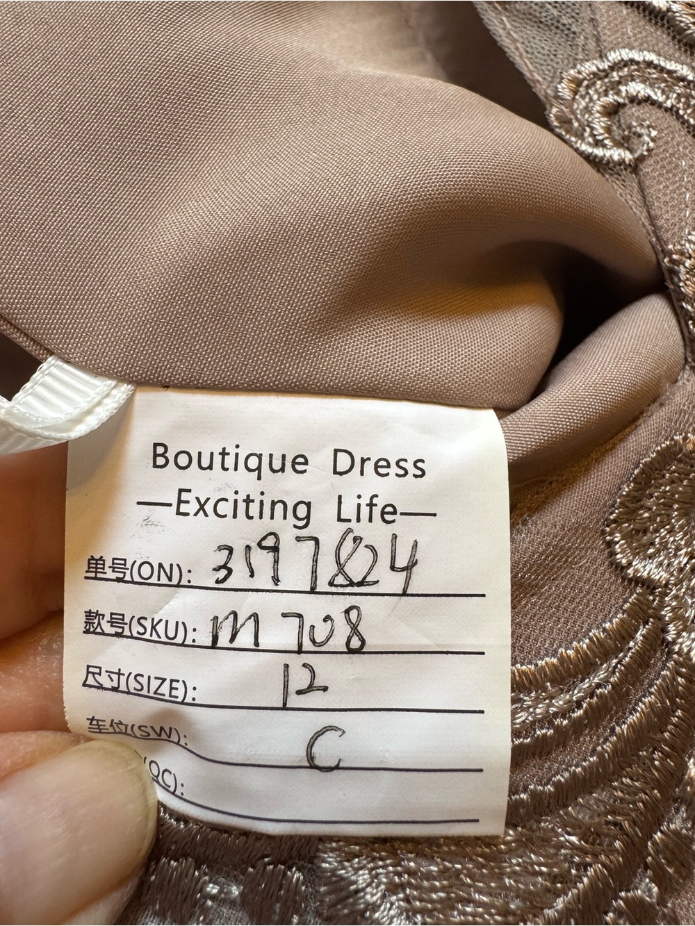 Embellished Dusty Lavender Chiffon Midi Dress- Never Worn - Picture 5 of 5